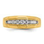 14k IBGoodman Men's Polished and Satin 5-Stone Ring Mounting - Image 6