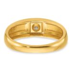 14k IBGoodman Men's Polished and Satin 1/6 carat Diamond Complete Ring - Image 7