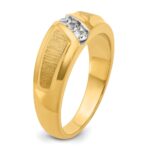 IBGoodman 14k Men's Polished and Satin 3-Stone Ring Mounting - Image 6