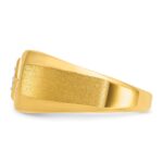 14k IBGoodman Men's Polished and Satin 1/6 carat Diamond Complete Ring - Image 3