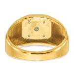 14k IBGoodman Men's Polished and Satin 1/6 carat Diamond Complete Ring - Image 5