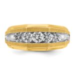 14k IBGoodman Men's Polished and Satin 5-Stone Ring Mounting - Image 4