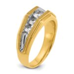 14k IBGoodman Men's Polished and Satin 5-Stone Ring Mounting - Image 6