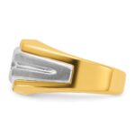 IBGoodman 14k Two-tone 1/3 carat Lab Grown Diamond VS/SI+ G+ Complete Polished and Satin Men's Ring - Image 3