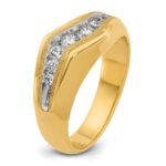 IBGoodman 14k with White Rhodium Men's Polished and Satin 1/2 Carat AA Quality Diamond Ring - Image 6