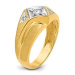 14k IBGoodman Men's Polished and Satin Diamond Ring Mounting - Image 8