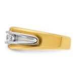 IBGoodman 14k Two-tone 1/2 carat Lab Grown Diamond VS/SI+ G+ Complete Polished and Satin Men's Ring - Image 3