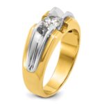 14k Two-tone IBGoodman Men's 1/2 carat Diamond Complete Ring - Image 8