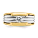 14k Two-tone IBGoodman Men's 1/2 carat Diamond Complete Ring - Image 6