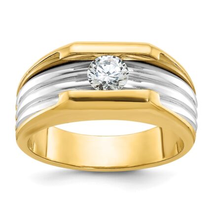 14k Two-tone IBGoodman Men's 1/2 carat Diamond Complete Ring