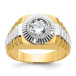IBGoodman 10k Two-tone Men's Polished Satin and Textured Ring Mounting