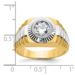 IBGoodman 10k Two-tone Men's Polished Satin and Textured Ring Mounting - Image 3