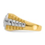 IBGoodman 14k Two-tone Men's Polished Satin and Textured Ring Mounting - Image 4