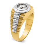 IBGoodman 14k Two-tone Men's Polished Satin and Textured Ring Mounting - Image 7