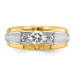 14k Two-tone IBGoodman Men's 3/4 carat Diamond Complete Ring - Image 6