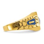 IBGoodman 10k Two-tone Men's Polished and Textured with Blue Enamel and Diamond Blue Lodge Master Masonic Ring - Image 7