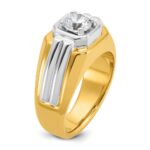 IBGoodman 14k Two-tone 1 carat Lab Grown Diamond VS/SI+ G+ Complete Polished and Grooved Men's Ring - Image 6