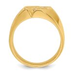 IBGoodman 14k Men's Polished Satin and Grooved 1/2 Carat AA Quality Diamond Ring - Image 2