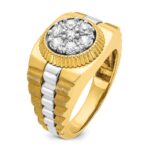 IBGoodman 14k Two-tone Men's Polished Satin and Textured Cluster Ring Mounting - Image 6