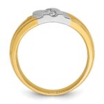 IBGoodman 10k Two-tone Men's Polished and Grooved 3-Stone 1/5 Carat A Quality Diamond Ring - Image 2