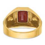 14k IBGoodman Men's Polished and Satin Garnet and 1/15 carat Diamond Complete Ring - Image 7