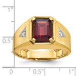 14k IBGoodman Men's Polished and Satin Garnet and 1/15 carat Diamond Complete Ring - Image 3