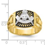 IBGoodman 10k Two-tone Men's Polished and Textured with Black Enamel Past Master Masonic Ring - Image 3
