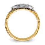 IBGoodman 10k Two-tone Men's Polished and Textured with Multi-color Enamel Blue Lodge Master Masonic Ring - Image 2