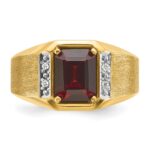 14k IBGoodman Men's Polished and Satin Gemstone and Diamond Ring Mounting - Image 6