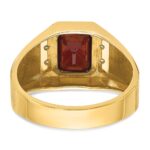 14k IBGoodman Men's Polished and Satin Gemstone and Diamond Ring Mounting - Image 7