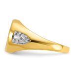 IBGoodman 10k with White Rhodium Men's Polished and Textured with Lab Created Sapphire Blue Lodge Master Masonic Ring - Image 5