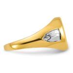 IBGoodman 14k with White Rhodium Men's Polished and Textured with Lab Created Sapphire Blue Lodge Master Masonic Ring - Image 9