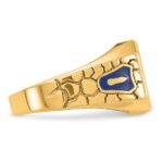 IBGoodman 10k Men's Polished and Textured with Blue Enamel and Lab Created Sapphire Blue Lodge Master Masonic Ring - Image 7
