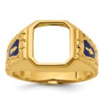 IBGoodman 10k Men's Polished and Textured Blue Lodge Master Masonic Ring Mounting