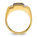 10k IBGoodman Men's Cr. Sapphire and Diamond Complete Ring - Image 2
