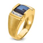 10k IBGoodman Men's Cr. Sapphire and Diamond Complete Ring - Image 8