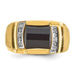 10k IBGoodman Men's Onyx and Diamond Complete Ring - Image 6