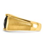 14k White Gold IBGoodman Men's Satin Onyx and Diamond Ring Mounting - Image 5