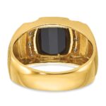 14k White Gold IBGoodman Men's Satin Onyx and 1/20 carat Diamond Complete Ring - Image 7