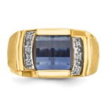 14k IBGoodman Men's Gemstone and Diamond Ring Mounting - Image 6