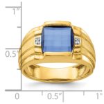 10k IBGoodman Men's Cr. Sapphire and Diamond Complete Ring - Image 2