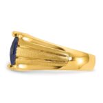 14k IBGoodman Men's Created Sapphire and Diamond Complete Ring - Image 5