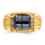 14k IBGoodman Men's Gemstone and Diamond Ring Mounting - Image 6