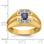 14k IBGoodman Men's Gemstone and Diamond Satin Ring Mounting - Image 3