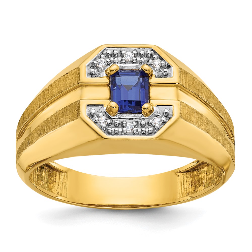 B57714-4YCS_AA.jpg 14k IBGoodman Men's Gemstone and Diamond Satin Ring Mounting - Image 1