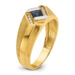 10k IBGoodman Men's Cr.Sapphire and Diamond Satin Complete Ring - Image 8