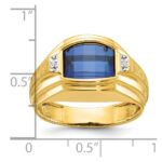 10k IBGoodman Men's Polished/Satin Cr. Sapphire and Diamond Complete Ring - Image 2