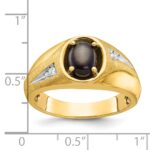 10k IBGoodman Men's Satin Black Star Sapphire and Diamond Complete Ring - Image 3