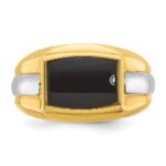 14k Two-tone IBGoodman Men's Onyx Complete Ring - Image 6