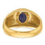 14k IBGoodman Men's Gemstone and Diamond Satin Ring Mounting - Image 7